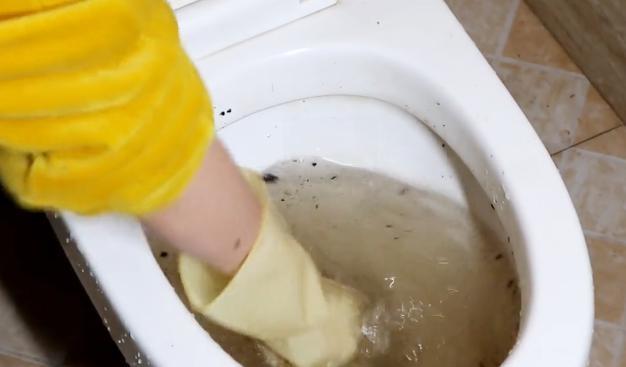 利用矿泉水瓶疏通马桶水垢（便捷）