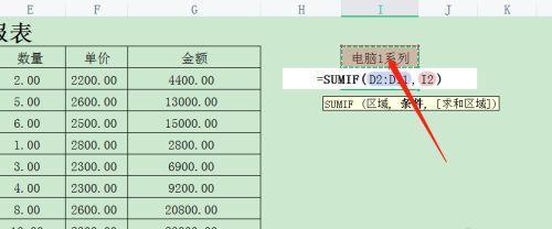 图解sumif函数的使用方法（掌握Excel中sumif函数）