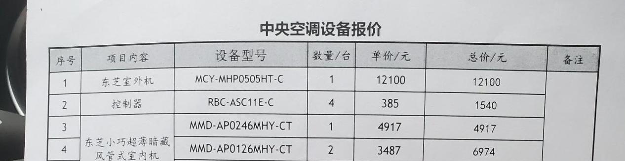 大金中央空调一拖四价格表是多少？如何选择合适的型号？